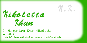 nikoletta khun business card